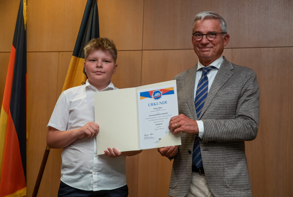 19.07.2024, Stuttgart: Schüler-Wettbewerb - Preisverleihung im Innenministerium. Foto: Christoph Schmidt